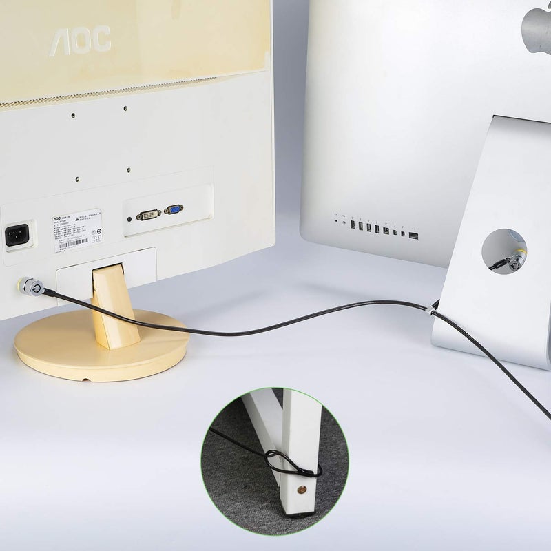LORADAR Daul Head Twin Cable Lock Lock for Laptopsï¼ŒMonitor 3 Keys 6.7Foot Lock Two Devices at The Same Time - Image 4